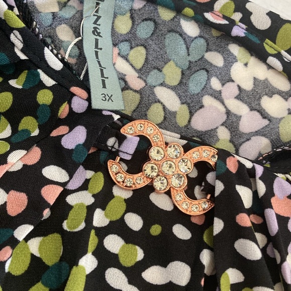 Nwt Liz & Lilli woman’s plus size 3X blouse short sleeve - Picture 11 of 12